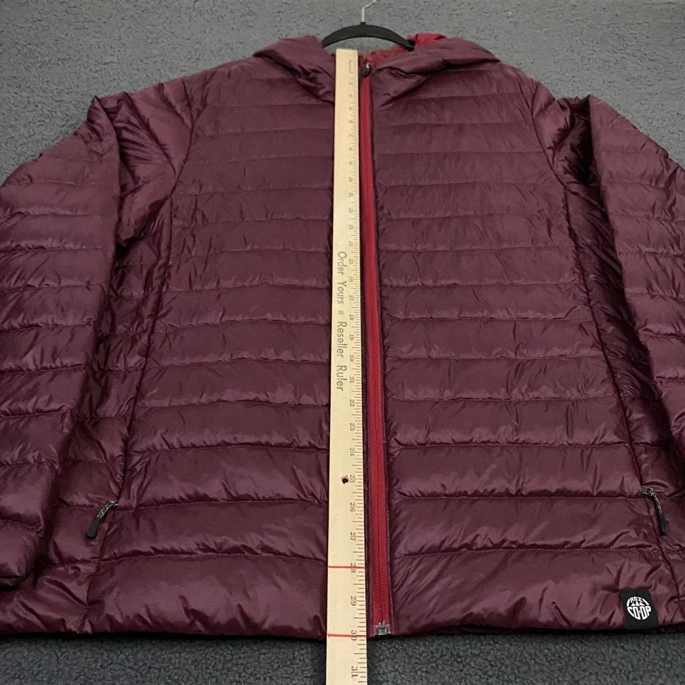 REI Co-op Puffer Jacket Mens XL Burgundy 650 Down Hoodie